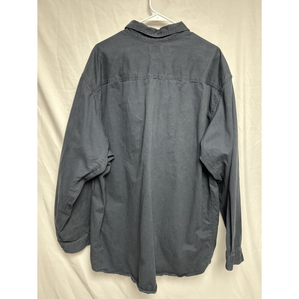 Wrangler Riggs Workwear Heavy Work Shirt Long Sleeve Navy Blue Gorpcore Mens 3XT - Picture 2 of 14